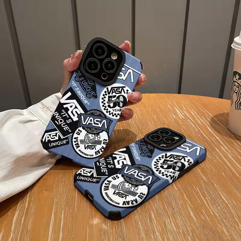 【Lamb Skin】Fashion Chute Board Vans VASA Soft Case for IPhone 6S 7 Plus 8 Plus X XS XR XS Max 11 13 12 14 PRO Max 14 Plus 12 13 Mini Camera Protect Phone CASE Fashion Blue casing hp iphone 11 Missconnie