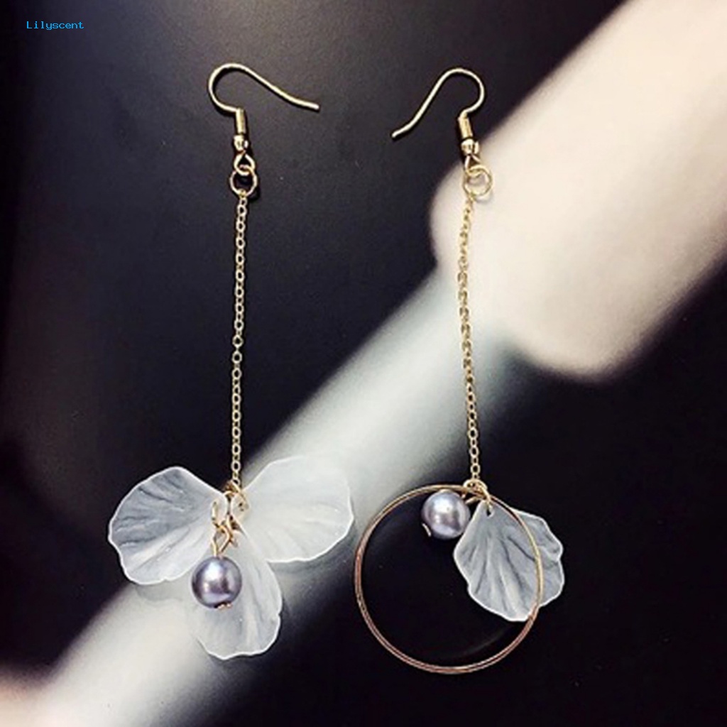 Lilyscent 1pasang Anting Lonceng Untuk Pesta Pernikahan Wanita Kelopak Menjuntai Earrings Fashionable