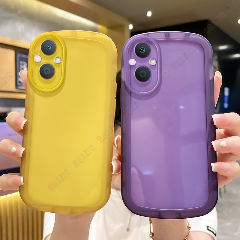 Gloden tree Transparan Simple Phone Case Untuk OPPO Reno 7Z 5G/Reno 8Z 5G Ins Silikon Lembut Shockproof Casing Full Cover Lensa Kamera Pelindung Cover Reno7 Z 5G/Reno8 Z 5G