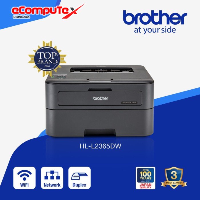 PRINTER BROTHER HL L2365DW L-2365DW LASER MONO DUPLEX WIFI GARANSI RESMI