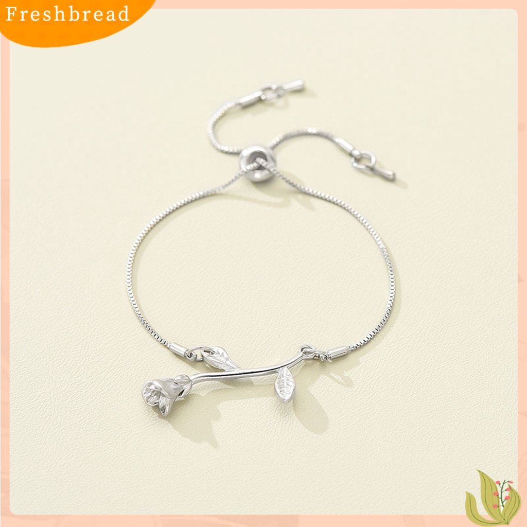 &lt; Freshbread &gt; Wanita Gelang Bright Luster Hias Adjustable Nyaman All-match Perhiasan Hadiah Wanita Sederhana Sastra Segar Bell Liontin Tarik Gelang Untuk Pacaran