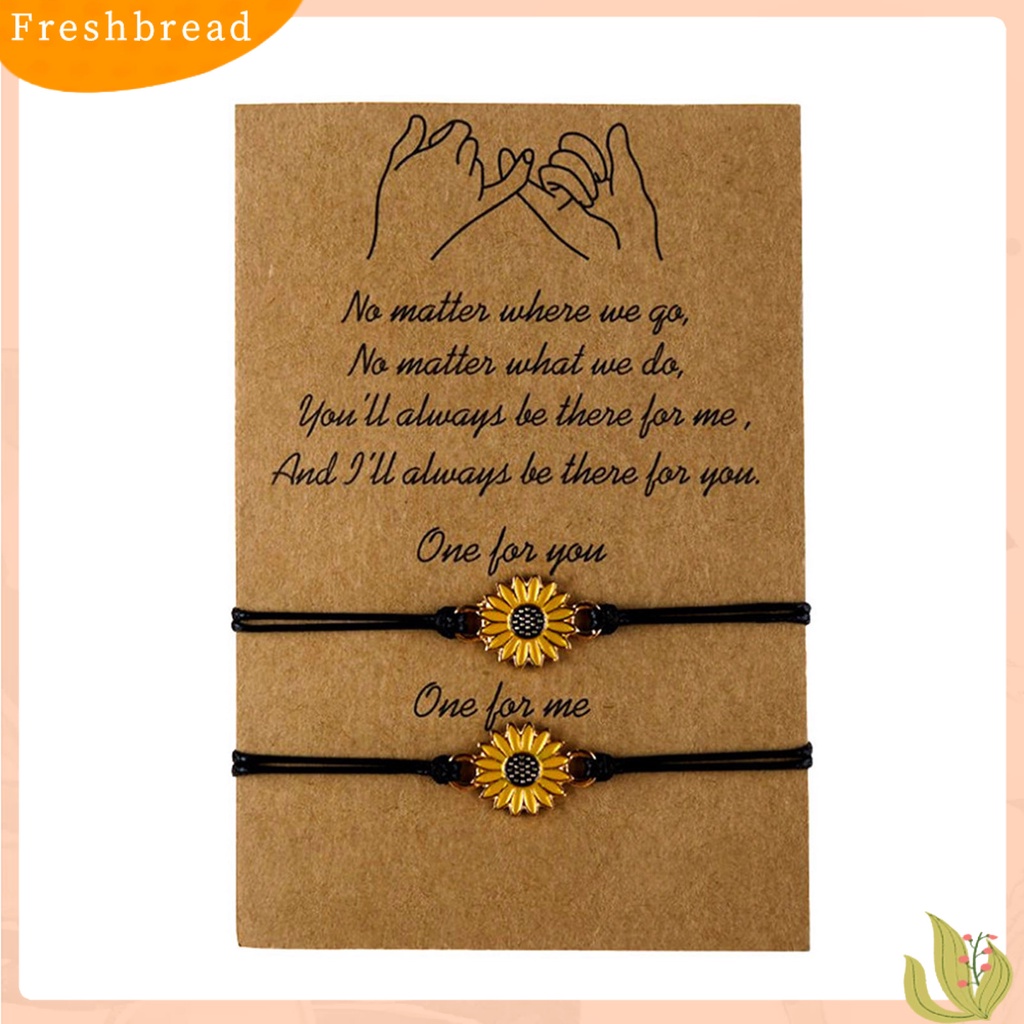 &lt; Freshbread &gt; 1set Gelang Kartu Persahabatan Bunga Matahari Tetes Minyak Gelang Dapat Disesuaikan Untuk Pakaian Sehari-Hari