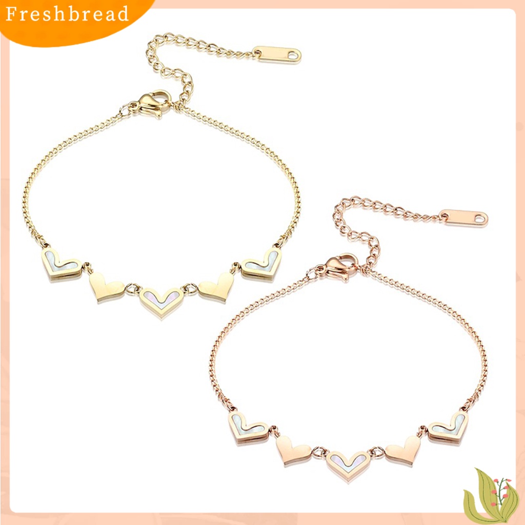 &lt; Freshbread &gt; Gelang Rantai Adjustable Indah All-match Hati Sederhana Pasangan Perempuan Tangan Rantai Perhiasan Aksesori