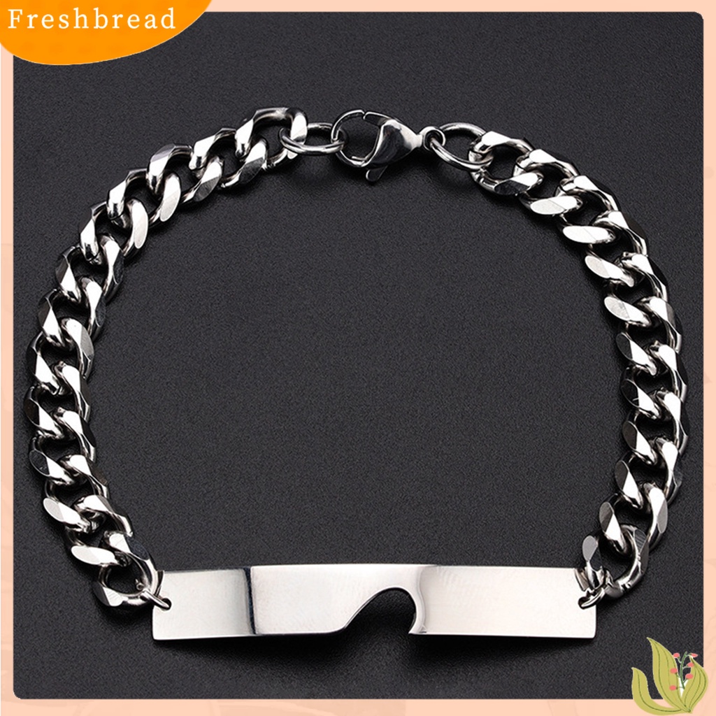 &lt; Freshbread &gt; 1pasang Fashion Gelang Semua Pertandingan Vintage Minimalis Trendi Kokoh Harian Memakai Paduan Bentuk Cinta Pasangan Gelang Hadiah Ulang Tahun