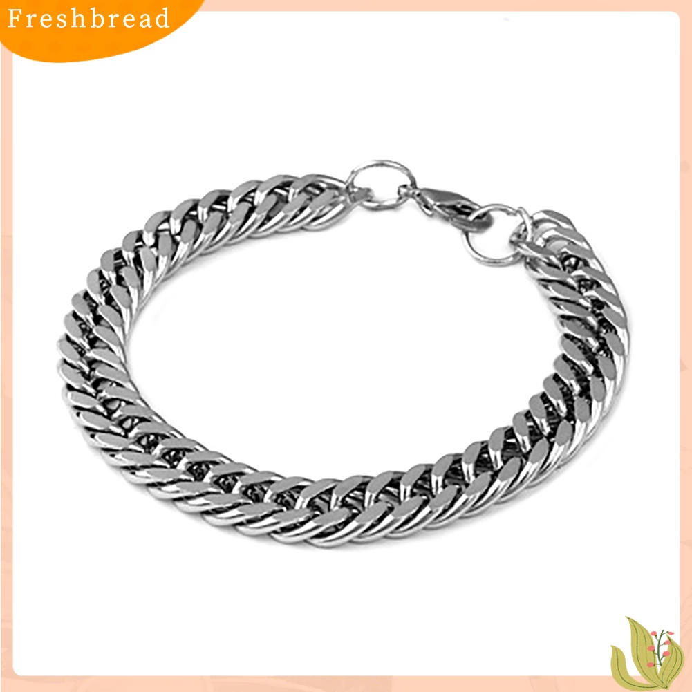 &lt; Freshbread &gt; Heavy Punk Rock Titanium Anti Karat Pria Fashion Gelang Perhiasan Bangle