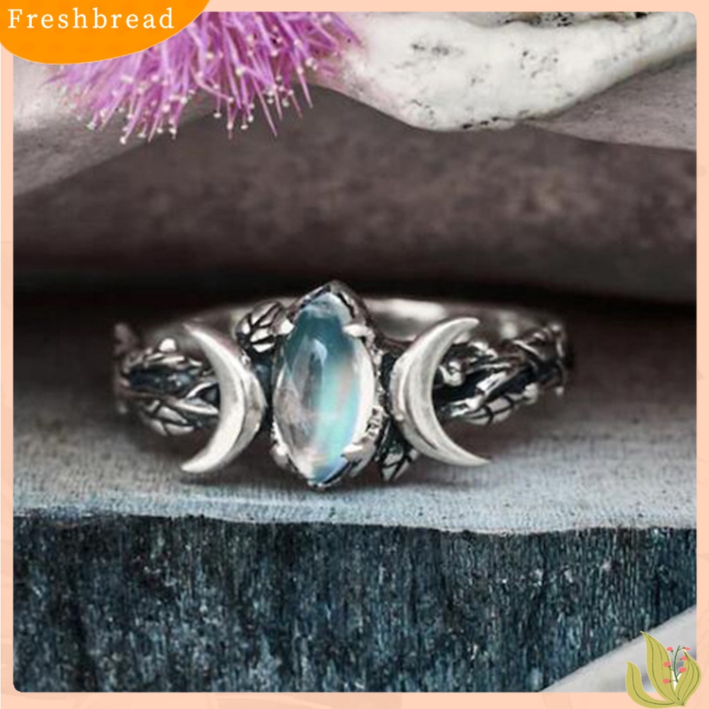 &lt; Freshbread &gt; Wanita Cincin Indah Pengerjaan Halus Warna Silver Retro Fashion Ring Untuk Pakaian Sehari-Hari