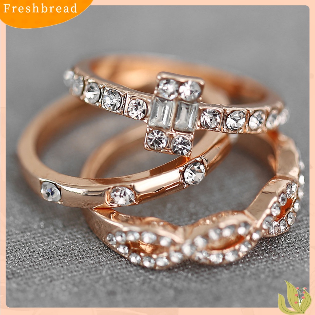 &lt; Freshbread &gt; 3Pcs/Set Ring Kit Hias Minimalis Set Cincin Jari Individualitas Khas Untuk Pakaian Sehari-Hari