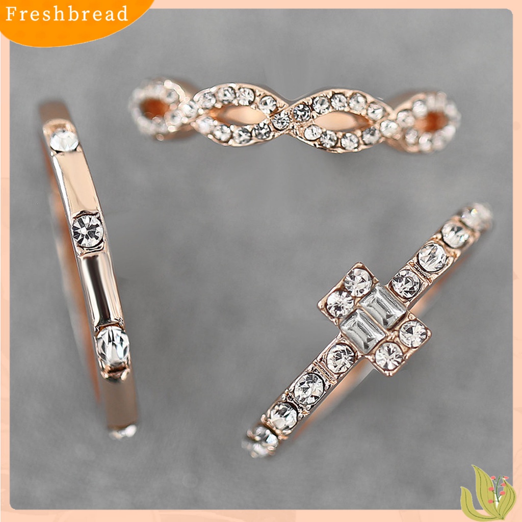 &lt; Freshbread &gt; 3Pcs/Set Ring Kit Hias Minimalis Set Cincin Jari Individualitas Khas Untuk Pakaian Sehari-Hari