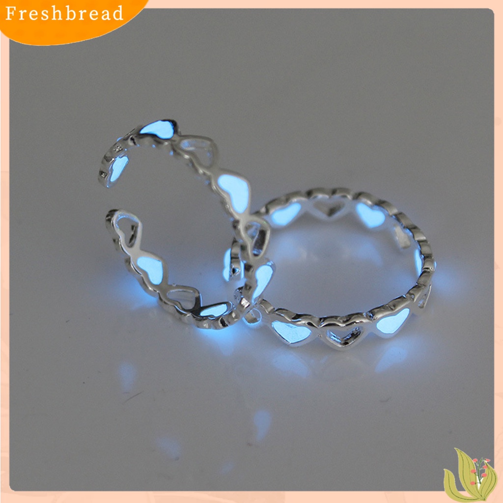 &lt; Freshbread &gt; Cincin Jari Ramah Kulit Karat Alloy Hollow Love Luminous Ring Untuk Anak Perempuan