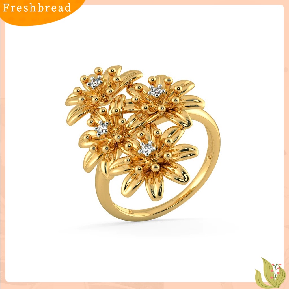 &lt; Freshbread &gt; Wanita Fashion Bunga Jari Cincin Pernikahan Pertunangan Perhiasan Hadiah Hari Kasih Sayang