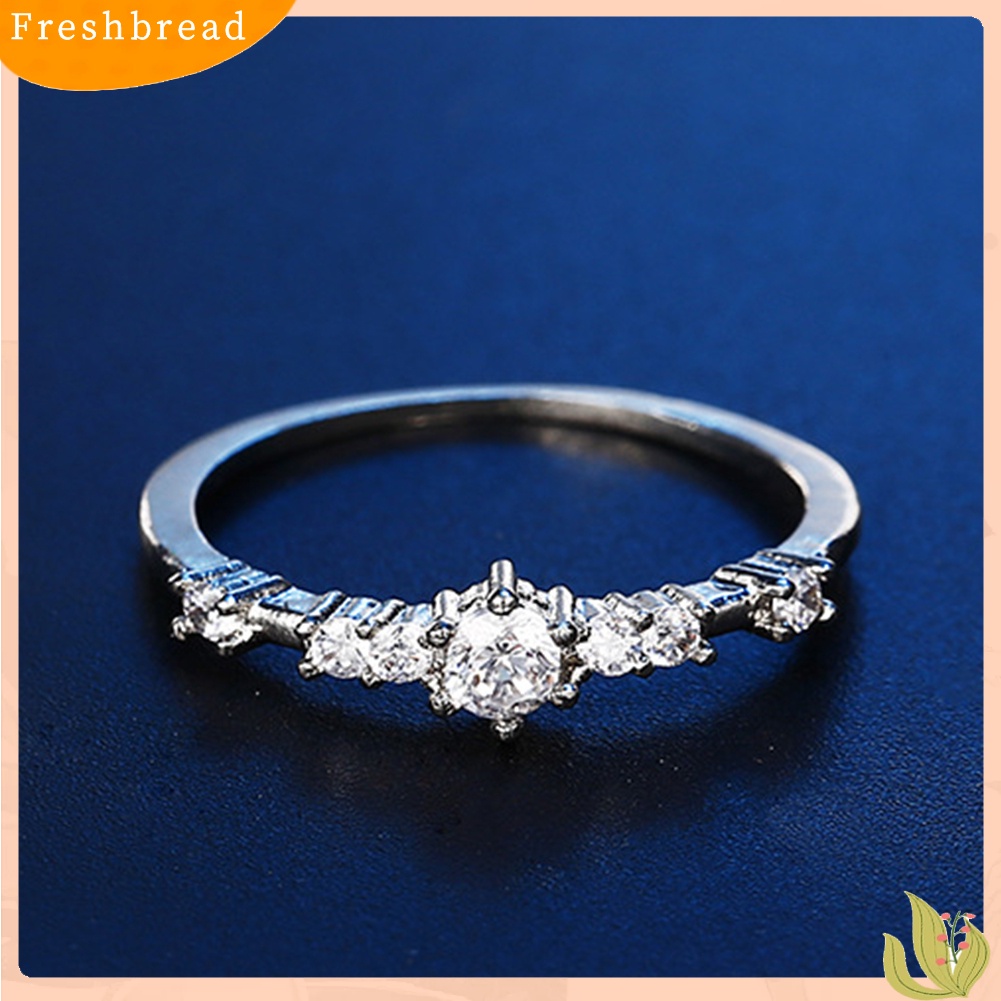 &lt; Freshbread &gt; Wanita Fashion Berlian Imitasi Bertatahkan Pernikahan Pertunangan Jari Cincin Perhiasan Hadiah