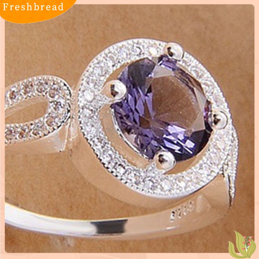 &lt; Freshbread &gt; Wanita Fashion Cubic Zirconia Tergabung Pertunangan Pernikahan Jari Cincin Perhiasan Hadiah