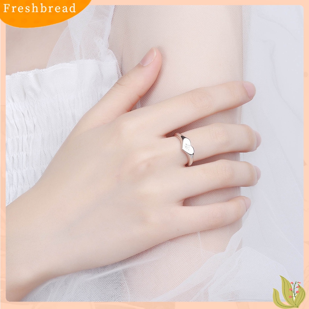 &lt; Freshbread &gt; Wanita Cincin Berlian Imitasi Hias Tidak Luntur Alloy Halus Cinta Jari Cincin Untuk Ulang Tahun