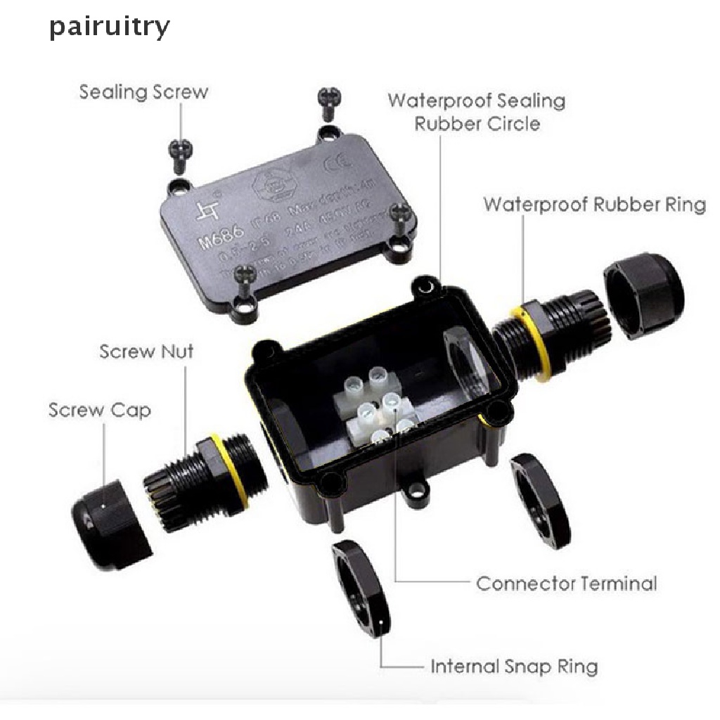 Prt Outdoor Junction Box Waterproof Casing Konektor Kabel Listrik IP66 2prt 3arah