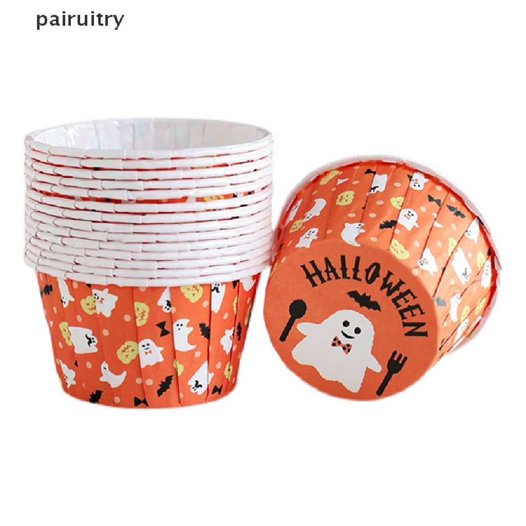 Prt 10Pcs Halloween Rolled Edge Cake Cup Muffin Cup Nampan Kertas Suhu Tinggi PRT