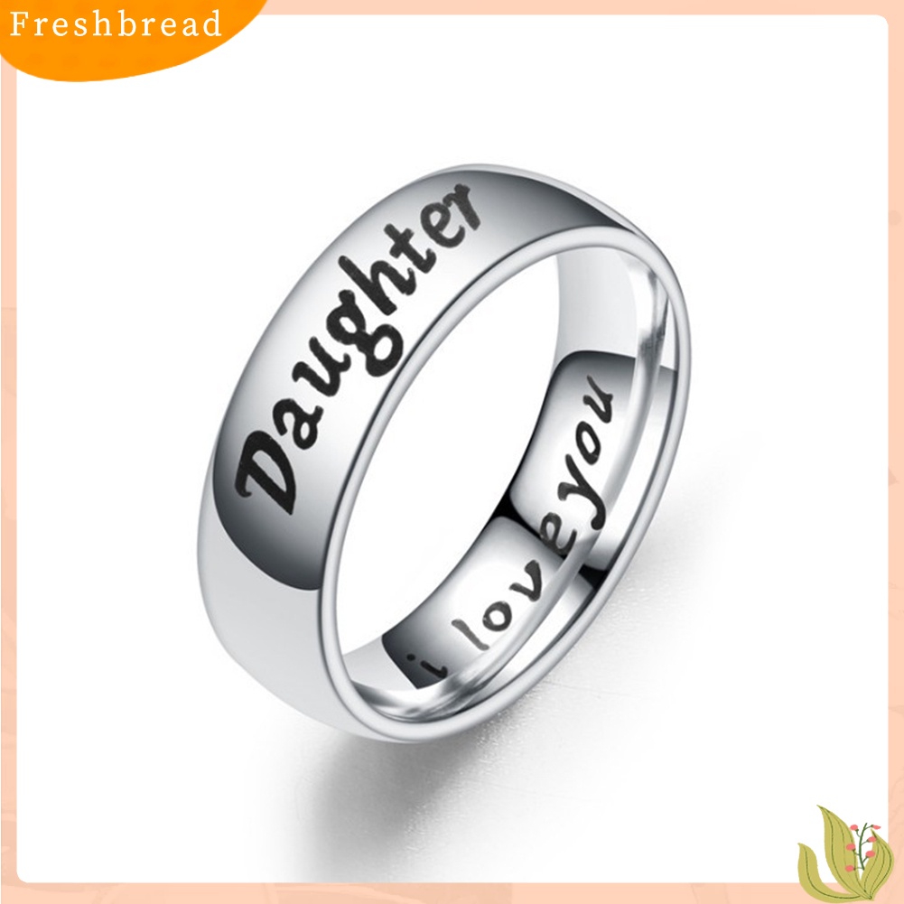 &lt; Freshbread &gt; Fashion Huruf Inggris I love You Ibu Anak Perempuan Anak Ayah Jari Cincin Perhiasan Hadiah