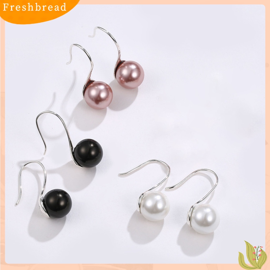 &lt; Freshbread &gt; 1pasang Anting SILVERHOO Bulat Perhiasan Anti Cacat Anting Wanita Aneka Warna Untuk Kehidupan Sehari-Hari