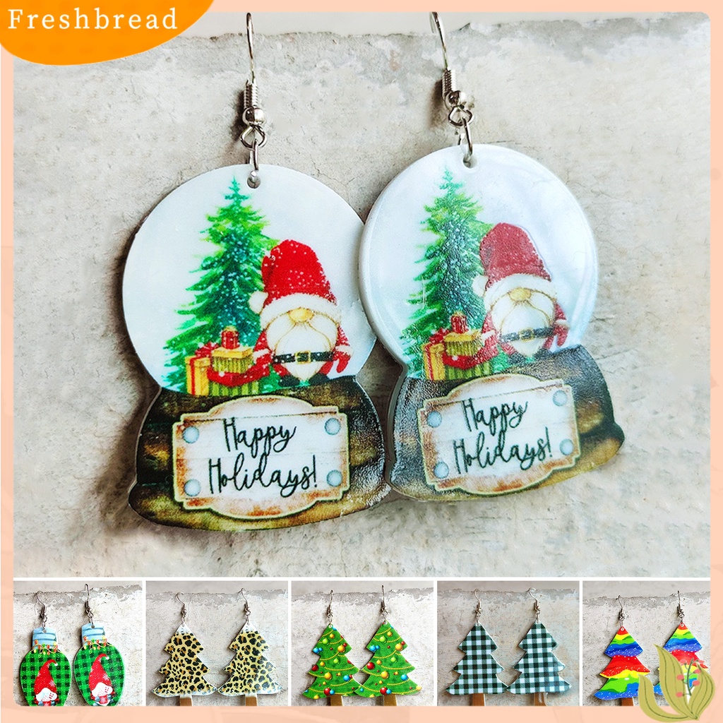 &lt; Freshbread &gt; 1pasang Anting Natal Semua Pertandingan Pakaian Sehari-Hari Akrilik Wanita Santa Vibes Drop Earrings Aksesoris Telinga Untuk Perjamuan