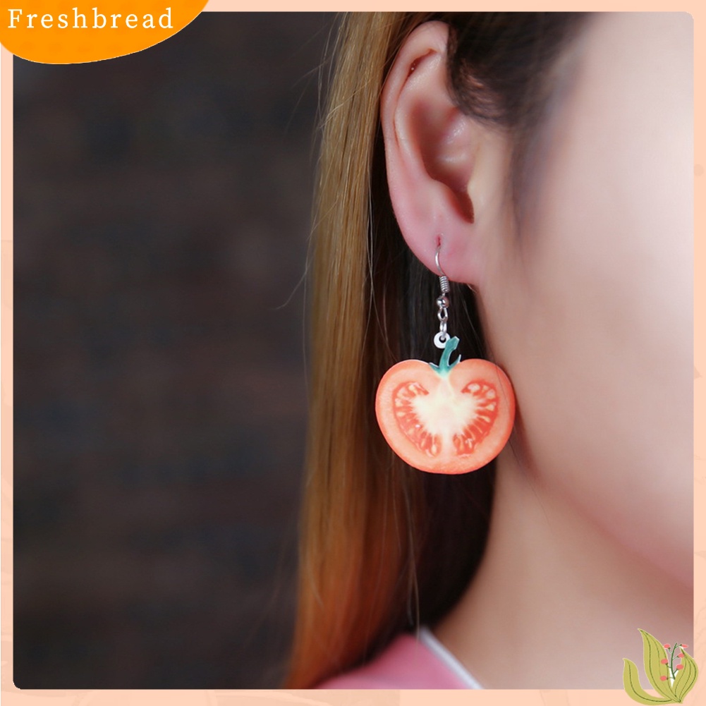 &lt; Freshbread &gt; Buah Manis Semangka Strawberry Menjuntai Wanita Ear Hook Earrings Perhiasan Pesta