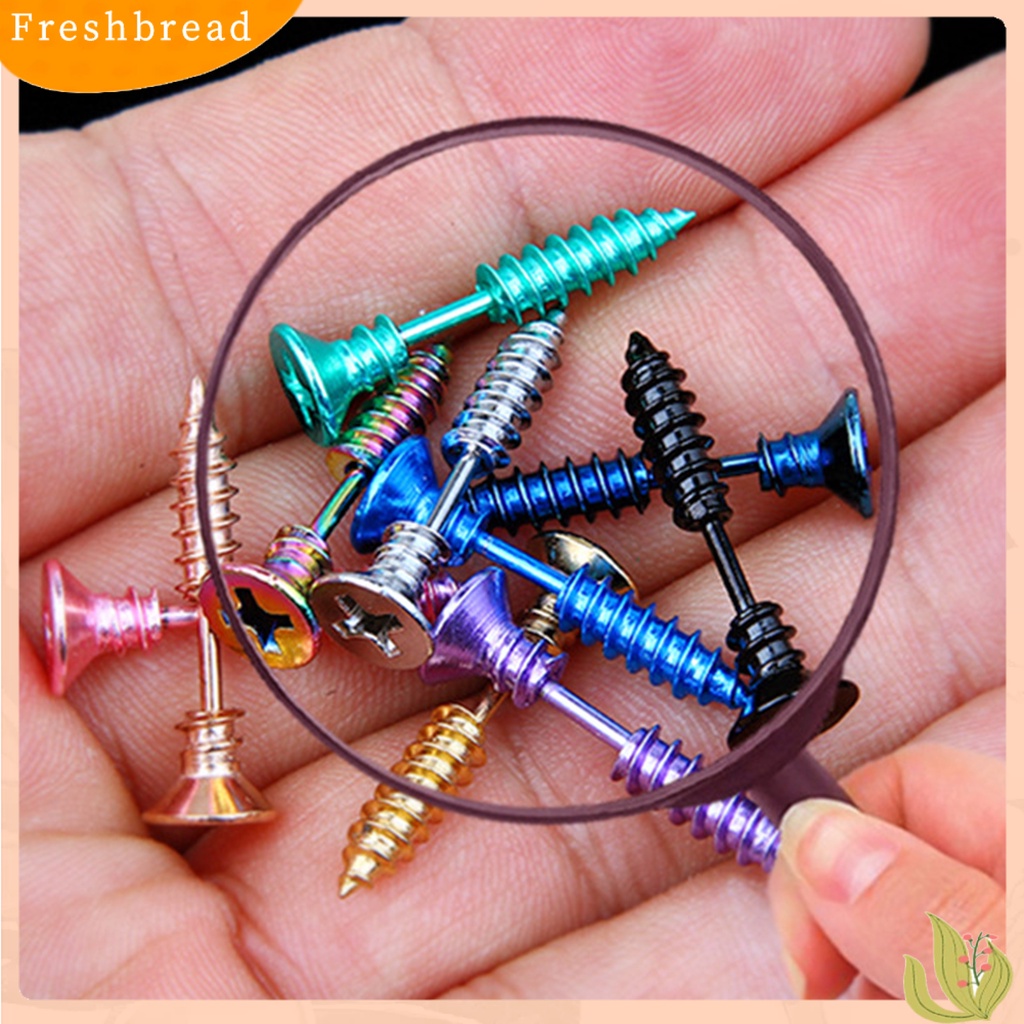 &lt; Freshbread &gt; Lucu Bentuk Sekrup Telinga Studs Keren Dua Sisi Anting Fashion Perhiasan Hadiah