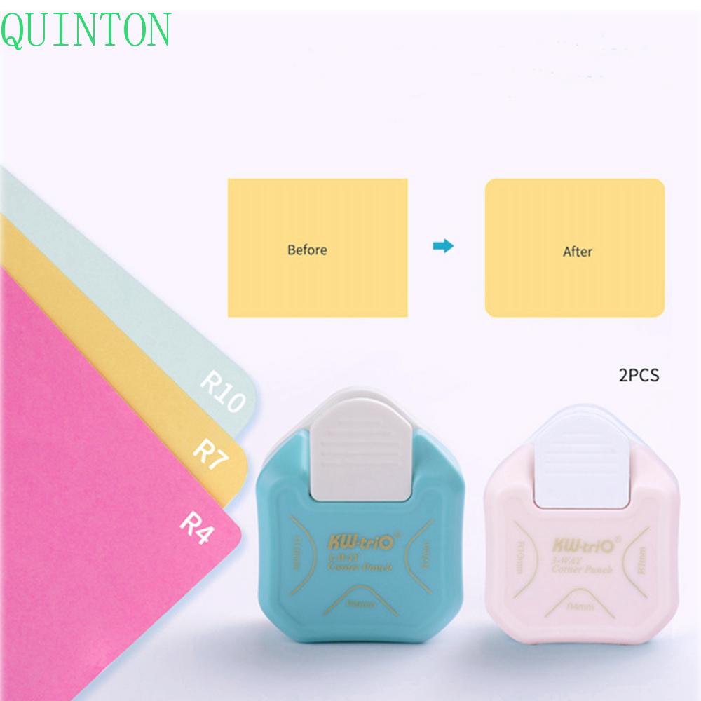 QUINTON Card Making Paper Punches 3 in 1 Paper Cutter Corner Rounder Mini DIY Handmade Crafts Durable For Photo Card Scrapbooking Round Corner Trimmer/Multicolor