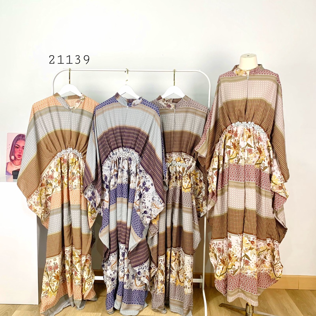 Long Dress Kaftan I Gamis Kalong Kaftan I Baju Dress Wanita Muslim Kondangan I Baju Dress Wanita Kon