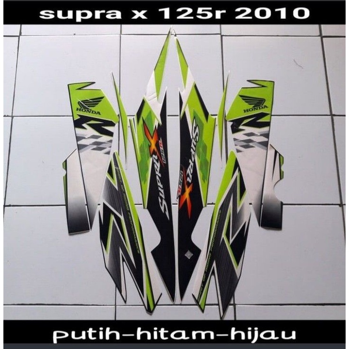 Stiker Striping Honda Supra X 125 2010 Hijau