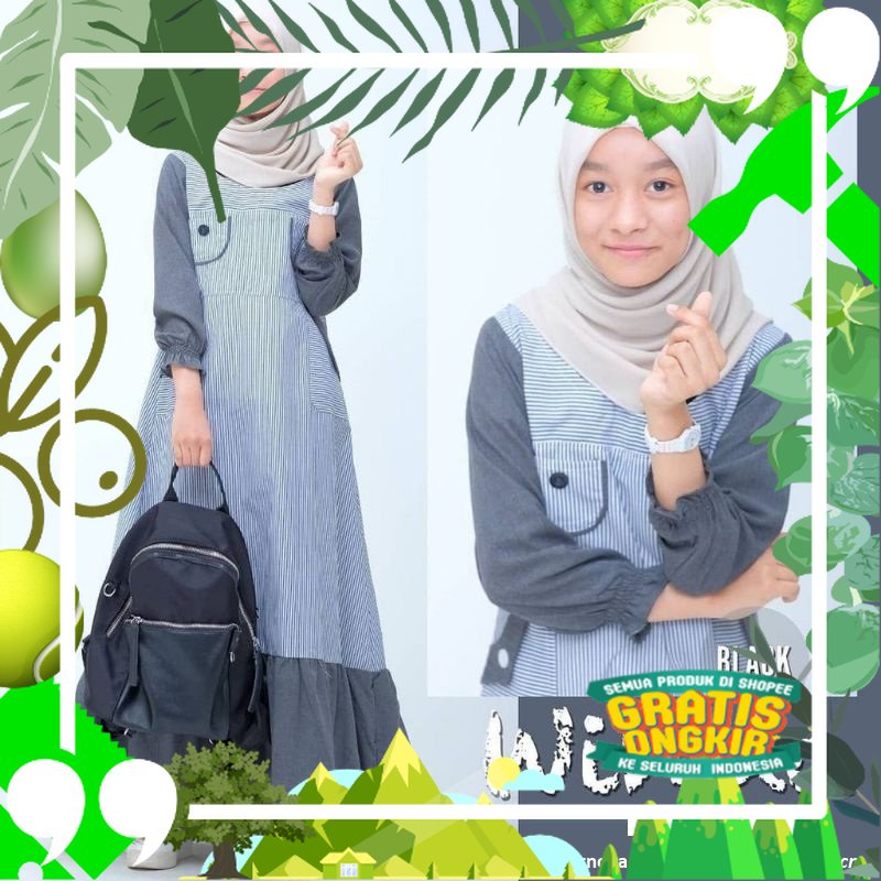 Mega04 Fashion - Winda Dress | Gamis Anak Tanggung | Baju ABG | Umur 12-17 tahun | Fashion Muslim | 