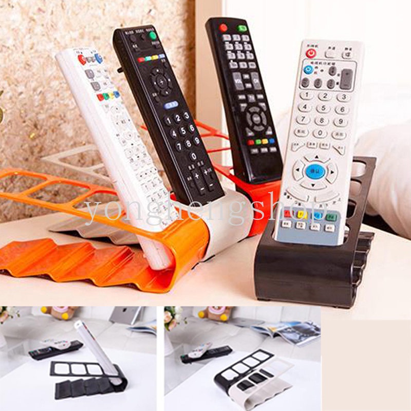 Kreatif 4kisi TV Remote Control Stand Holder Ac Kotak Penyimpanan Remote Alat Tulis Bracket Kacamata Rak Penyimpanan Serba Serbi Organizer Meja Rumah