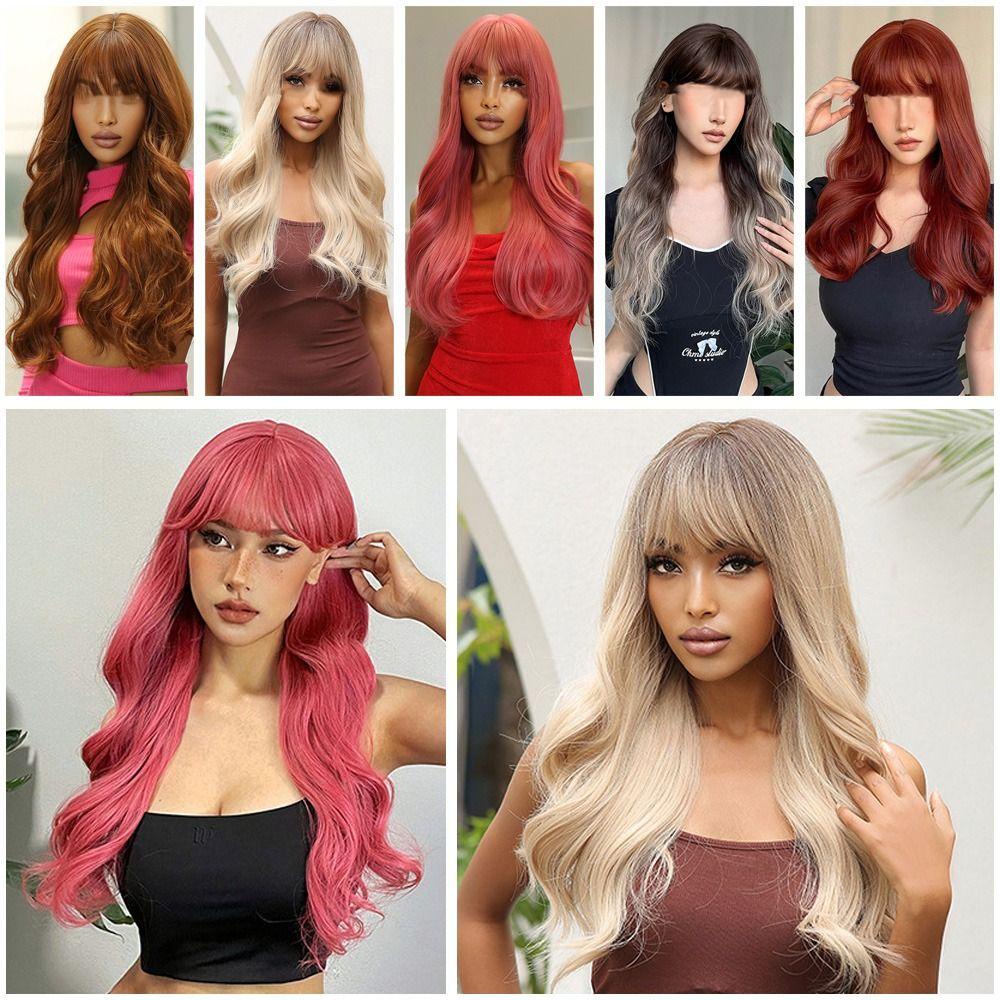 Lily Curly Rambut Fashion Panas Tahan Panas Sintetis Cosplay Keriting Panjang