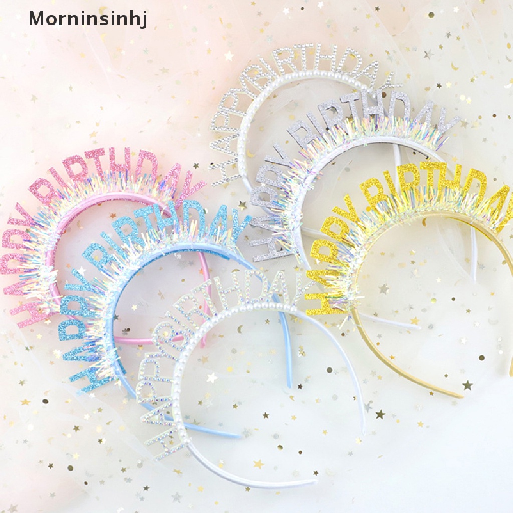 Mornin Glitter HAPPY Birthday Bando Payet Dekorasi Ulang Tahun Birthday Party id