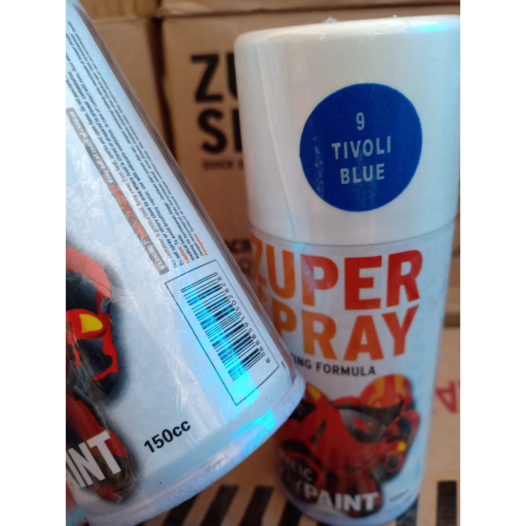 Zuper Spray Paint Pilok Pilox Warna Tivoli Blue / Biru (P 9) 150cc/150ml)