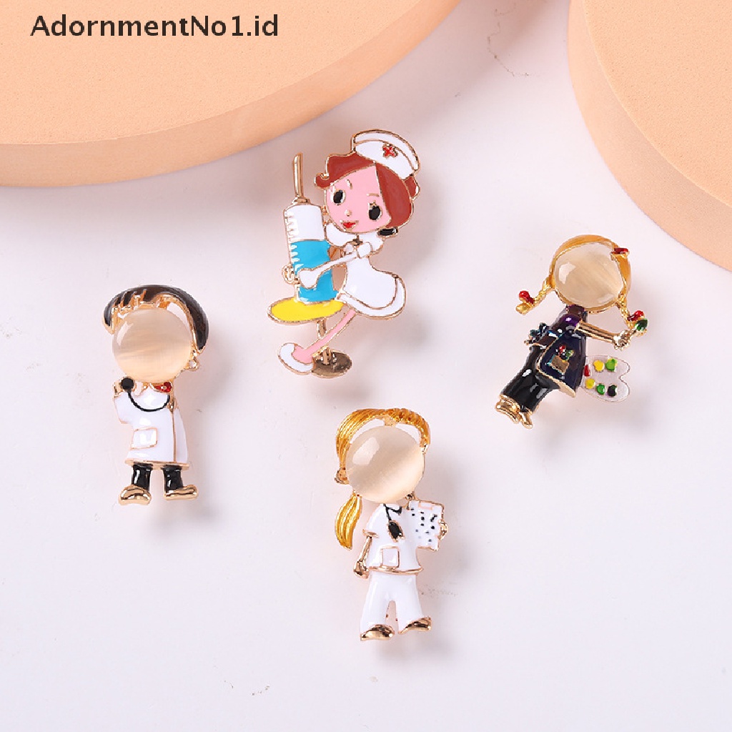 [AdornmentNo1] Kartun Dokter Perawat Bros Dokter Perawat Enamel Pin Kerah Lencana Aksesoris Kartun Dokter Gigi Fashion Perhiasan Hadiah [ID]