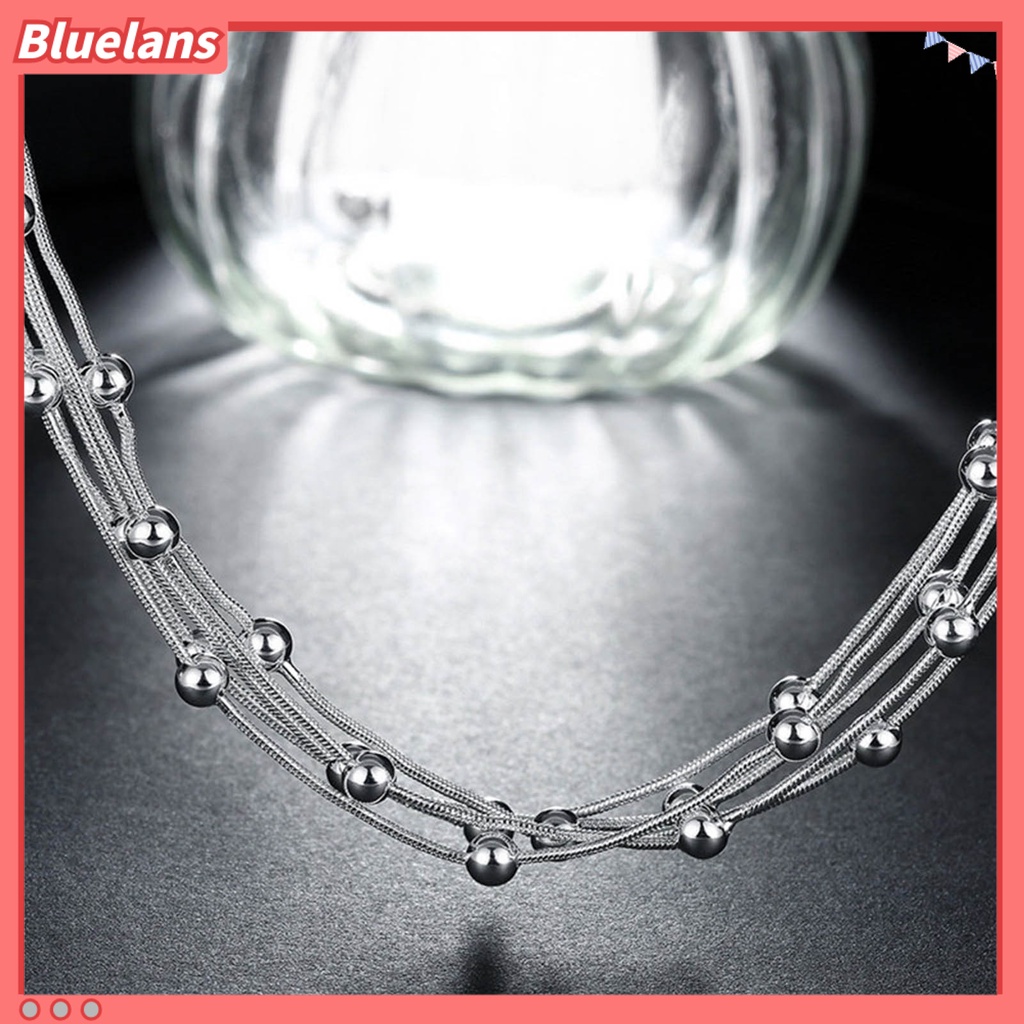 {In Stock} Rantai Lima Baris Menawan Indah Tembaga Pengerjaan Halus 5baris Kalung Gelang Set Untuk Wanita