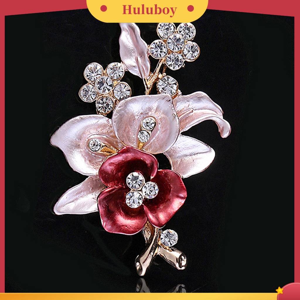 {Ready Stock} Pin Bros Bentuk Bunga Chic Dekorasi Alloy Berlian Imitasi Hias Bunga Brooch Pin Untuk Pernikahan