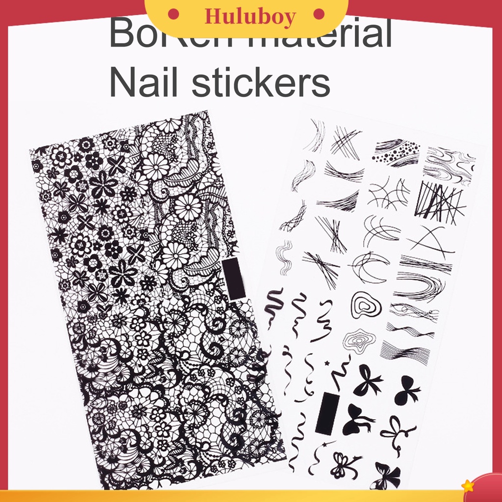 {In Stock} Stiker Nail Art Perekat Diri DIY Nai Art Aksesoris 2D Lace Nail Adhesive Decal Untuk Anak Perempuan