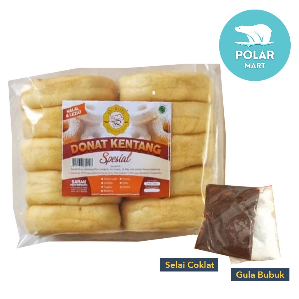 

[Cab. Cimahi] De' Roti Donut Kentang Original Coklat 10 Pcs (FROZEN FOOD BANDUNG)