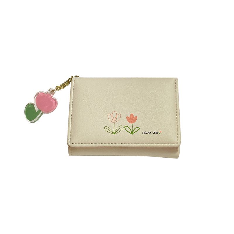 Dompet kecil Sera tulip~dalam model wanita retro sederhana dompet koin siswa sederhana kecil dan indah sederhana