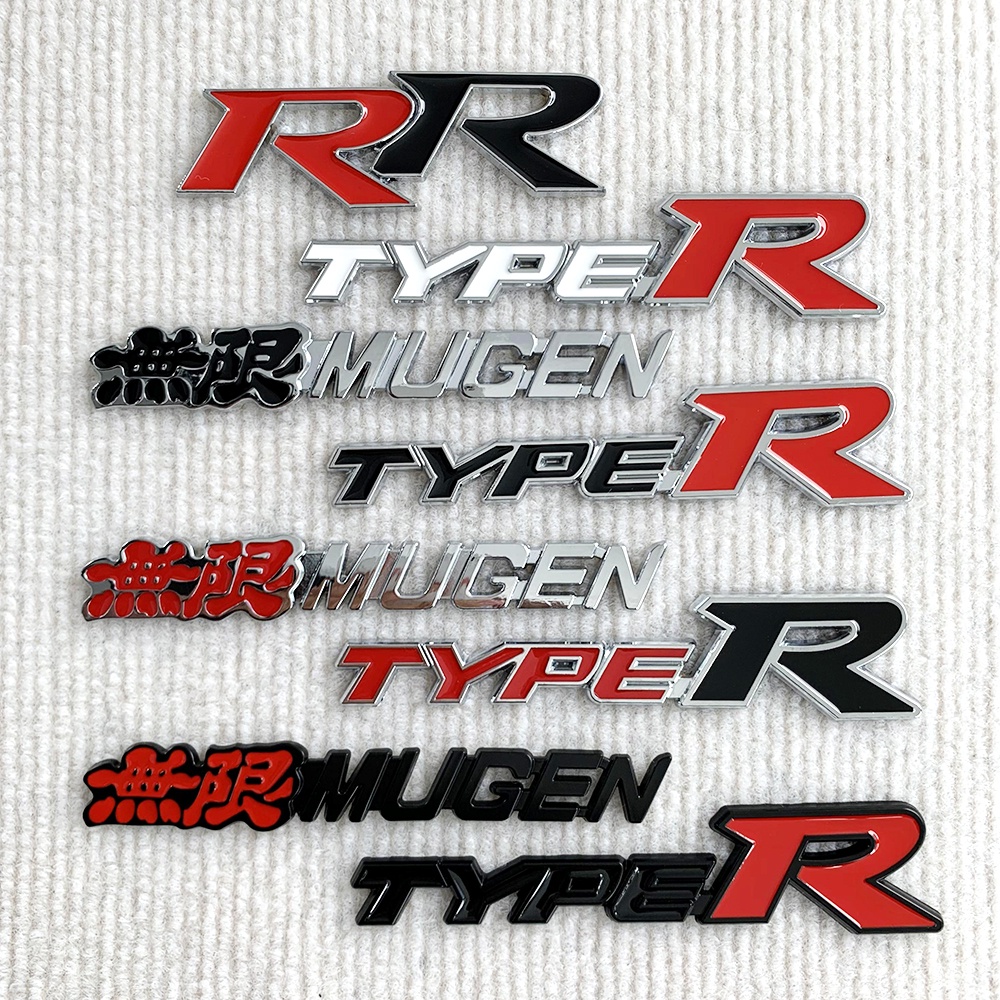 1pcs 3D Zinc Alloy TYPER RR MUGEN Type R Logo Body Mobil Stiker Modifikasi Belakang Untuk Honda