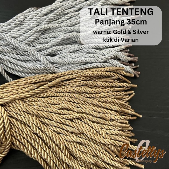 

Tali tenteng Gold dan Silver Tali pegangan kotak hampers goodie bag