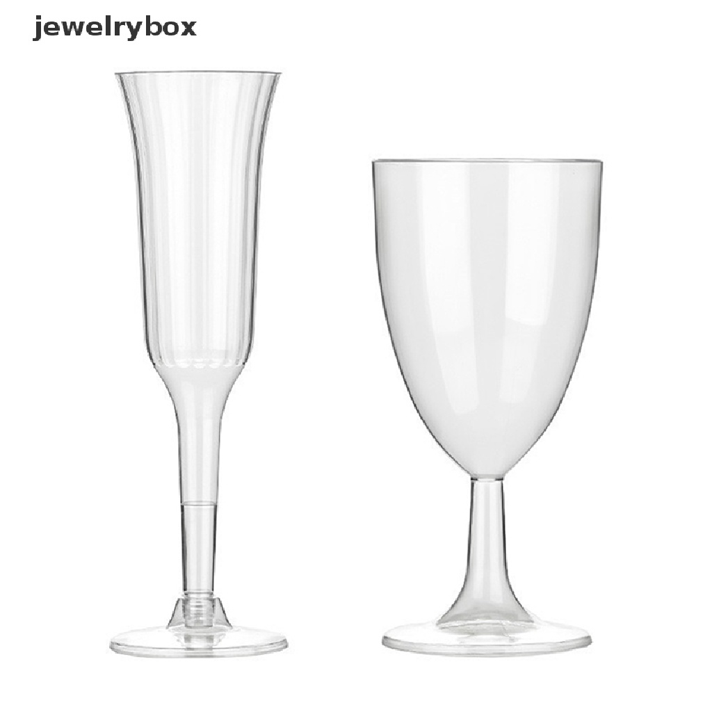 [jewelrybox] 180/230ml Gelas Wine Plastik Sekali Pakai, Cocktail, Champagne Glass Flutes Cups Butik