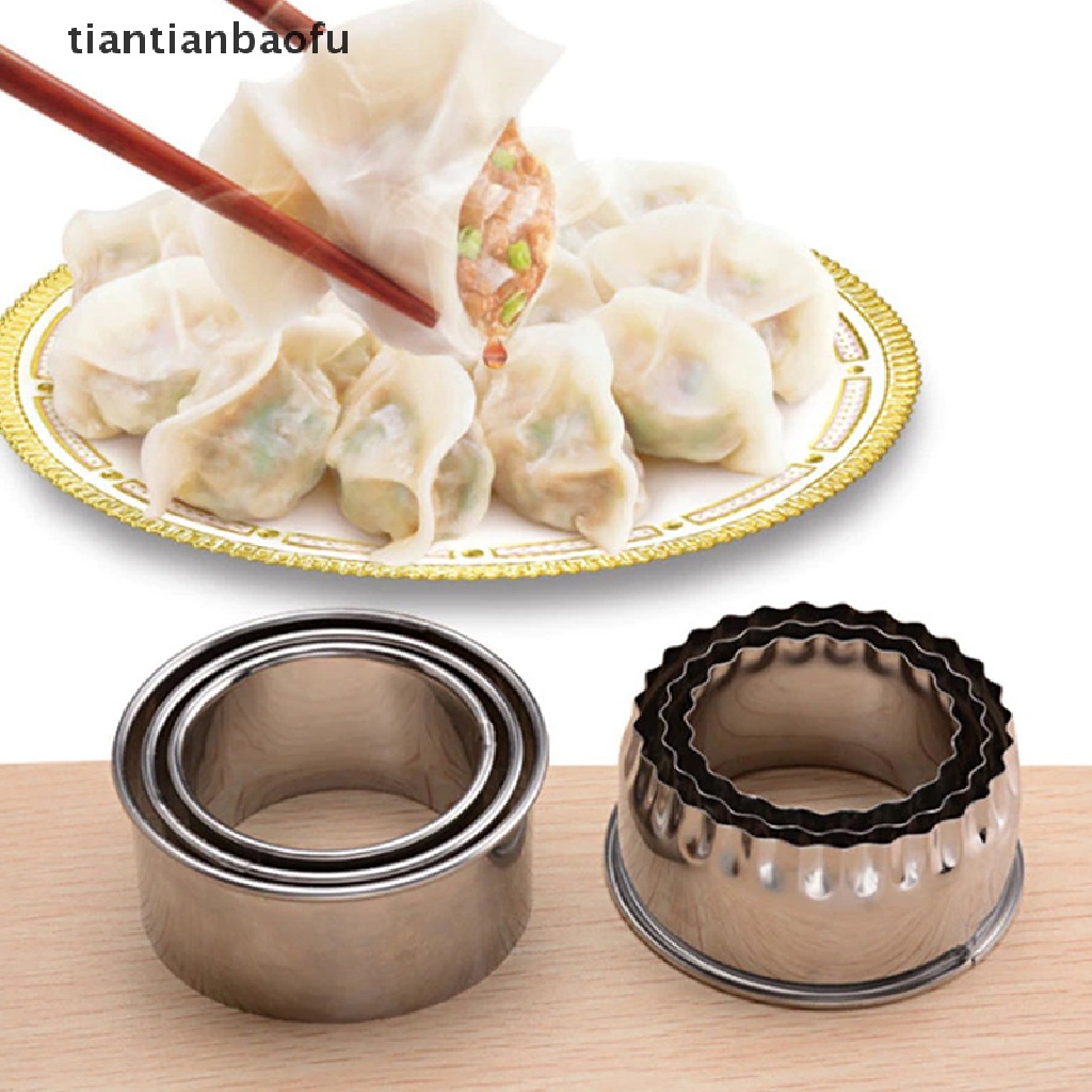 [tiantianbaofu] Alat Potong Adonan Bentuk Bulat/Bunga Gadget Dapur Dumplings Wrappers Cetakan Butik