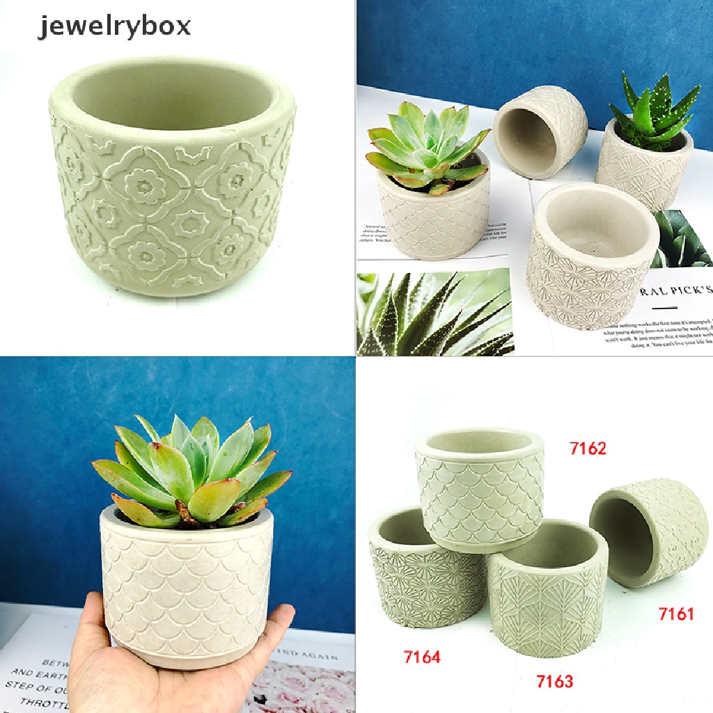 [jewelrybox] Silinder Pot Bunga Cetakan Silikon DIY Semen Beton Plester Jar Mold Butik