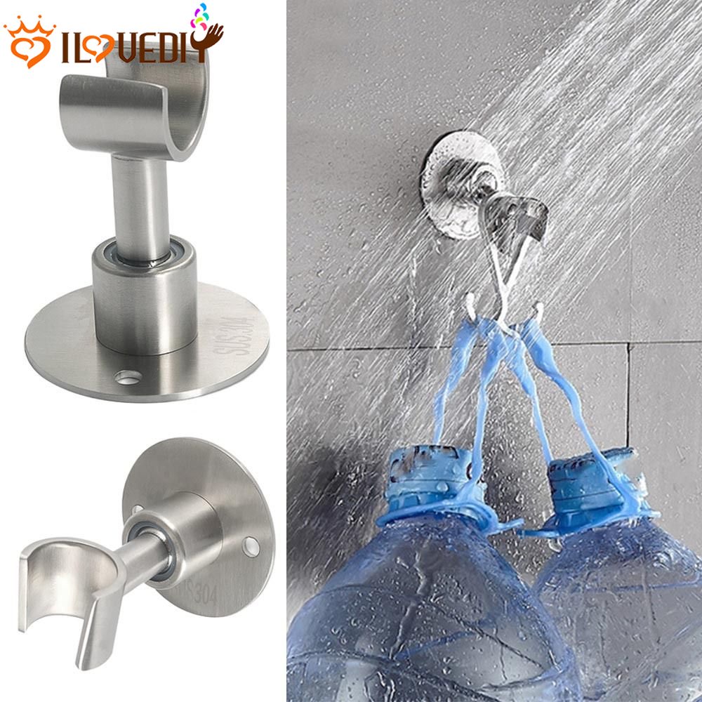 Stainless Steel Kamar Mandi Mudah Menginstal Shower Head Holder Dengan Sekrup Braket Shower Heavy Duty Tahan Lama360°Holder Kepala Shower Genggam Adjustable Holder Kepala Shower Universal