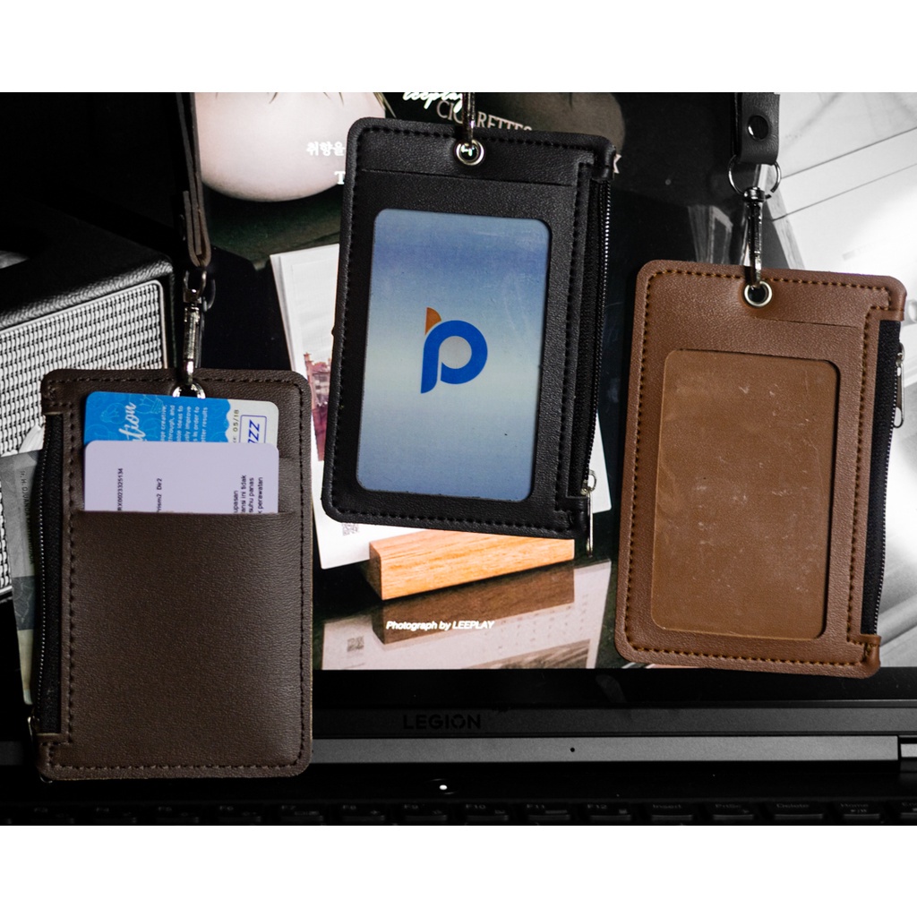 SHB - Name Tag ID Card Holder Zipper 3 slot dengan slot uang