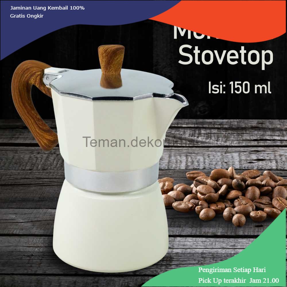 TD - DPR Iris Teko Kopi Moka Pot Stovetop Filter Espresso Coffee 150ml - WY-04