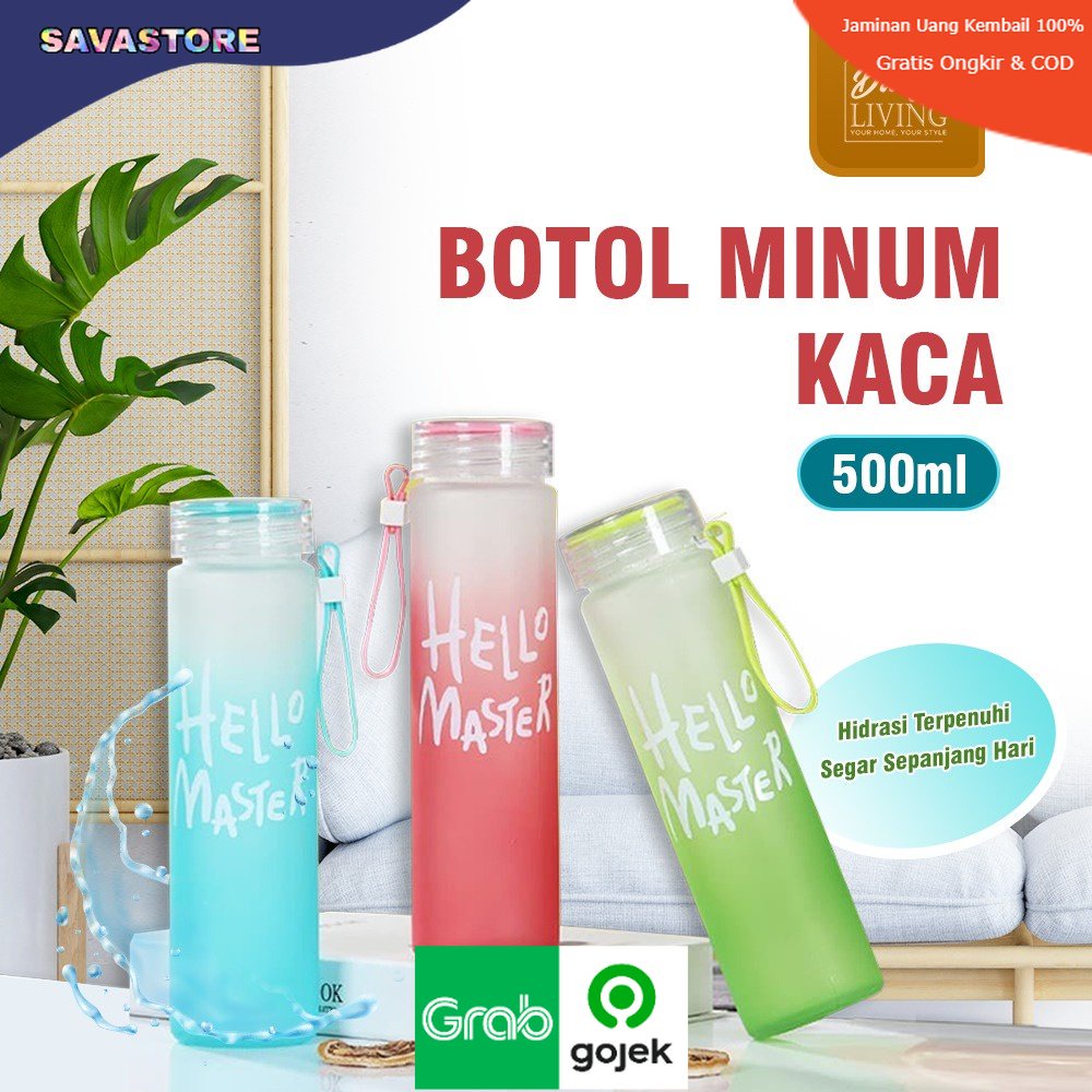 Tumbler Botol Minum Kaca 500ml - Premium Tumbler Daily Living