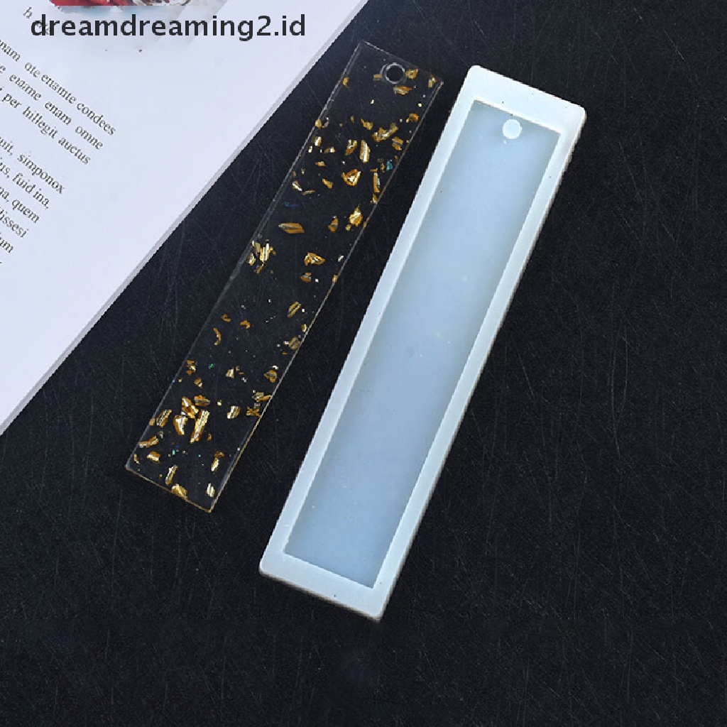 (hot) 3pcs Persegi Panjang Bookmark UV Cetakan Silikon Epoxy Resin Mold DIY Membuat Kerajinan Tangan//