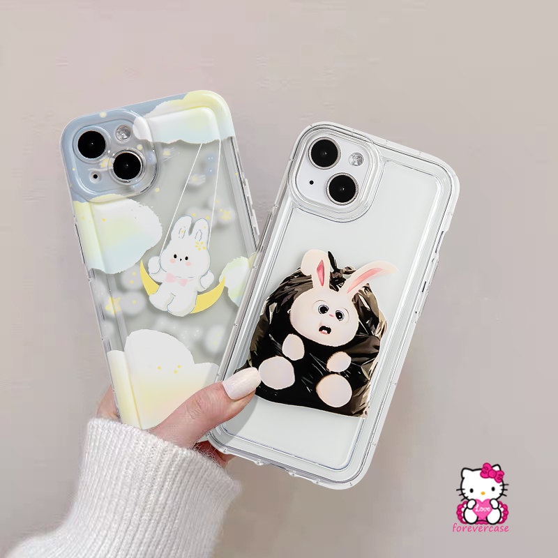 Awan Berbintang Kantong Plastik Lucu Rabbit Case Redmi Note 10s 11 10 11s 9 Note10 Note9 Note11 Note10s Redmi A1 9A 10 9T 10A 9C NFC Soft Tpu Bening Kartun Airbag Shockproof Cover