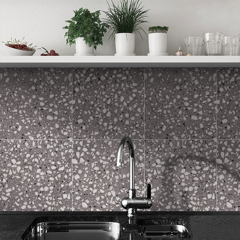 Stiker Dinding Teraso Imitasi Tahan Minyak Dapur Fashion/Cuttable Self-adhesive Tile Tahan Panas Wallpaper Hias